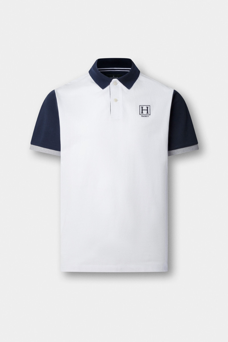 Polokošeľa Hackett London Heritage H Quad Back Optic White