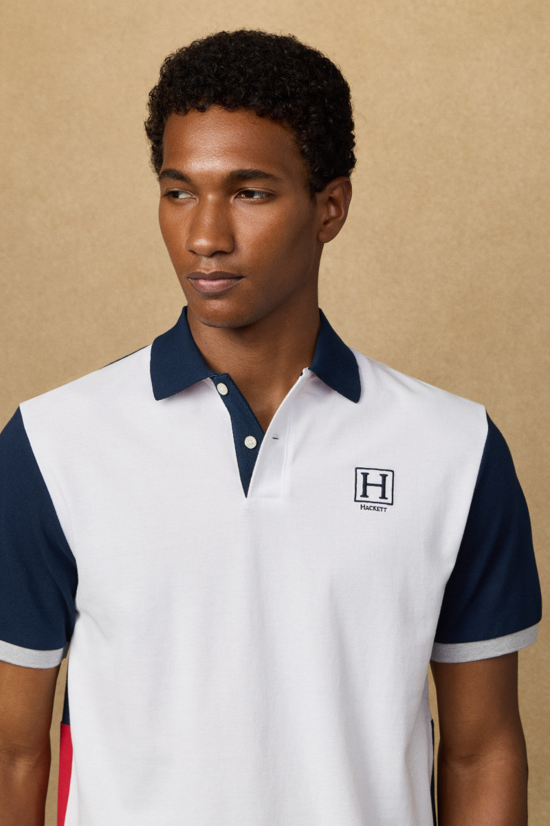 Polokošeľa Hackett London Heritage H Quad Back Optic White