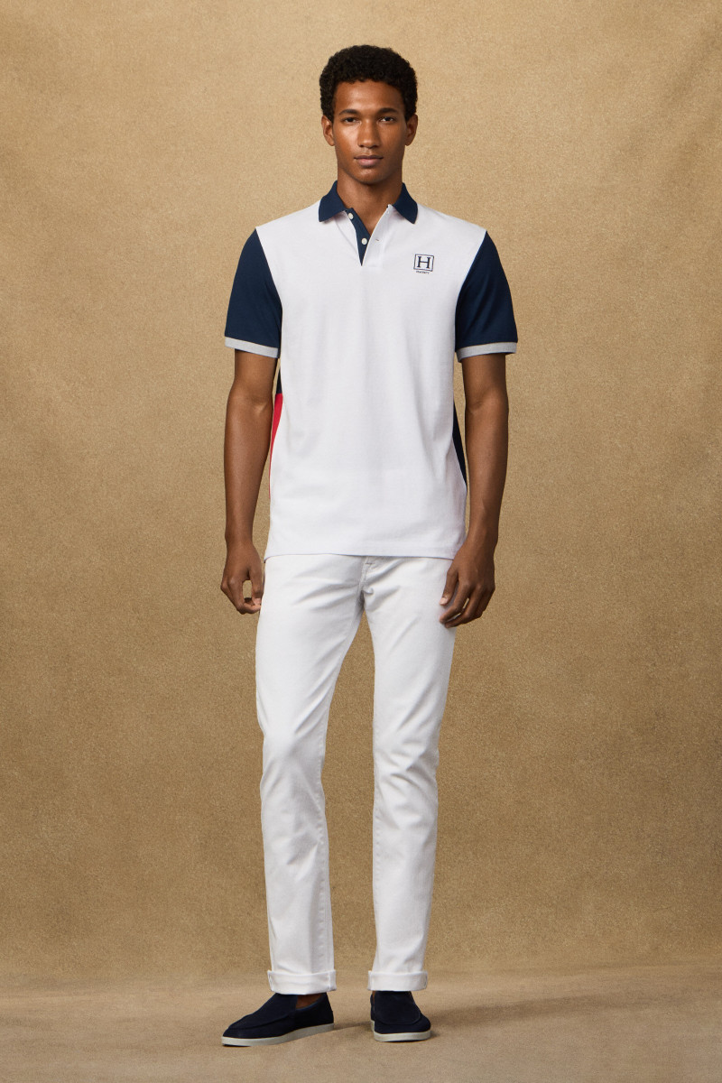 Polokošeľa Hackett London Heritage H Quad Back Optic White