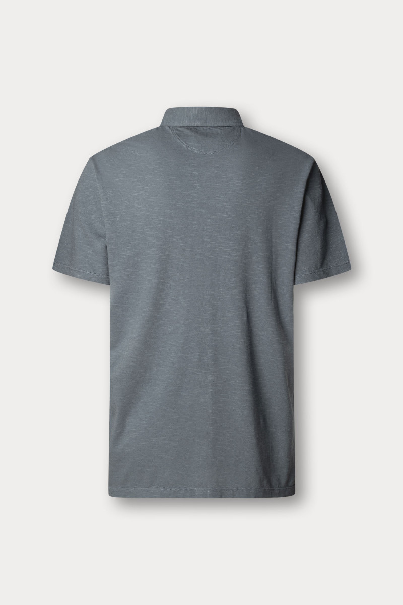 Polokošeľa Hackett London Cott Linen Shirt Polo Thames Blue