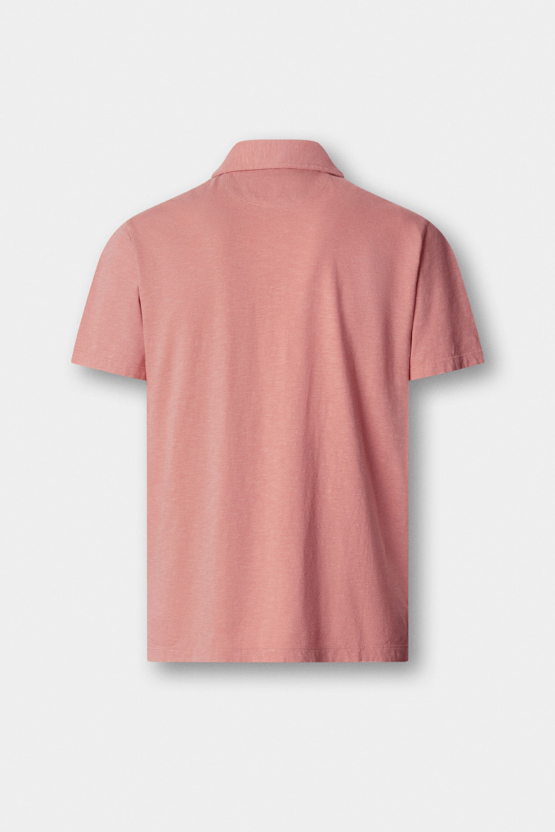 Polokošeľa Hackett London Swim Rose Cott Linen Dusty Rose Pink