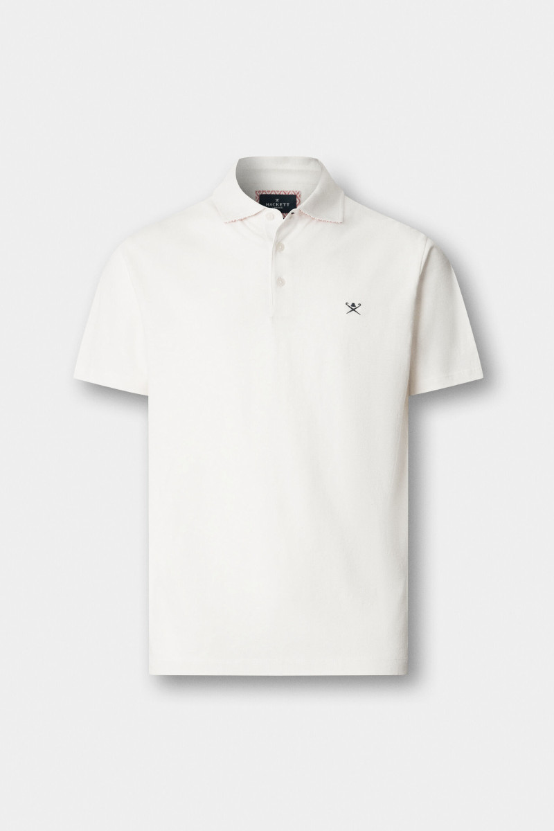 Polokošeľa Hackett London Swim Rose Cott Linen Off White