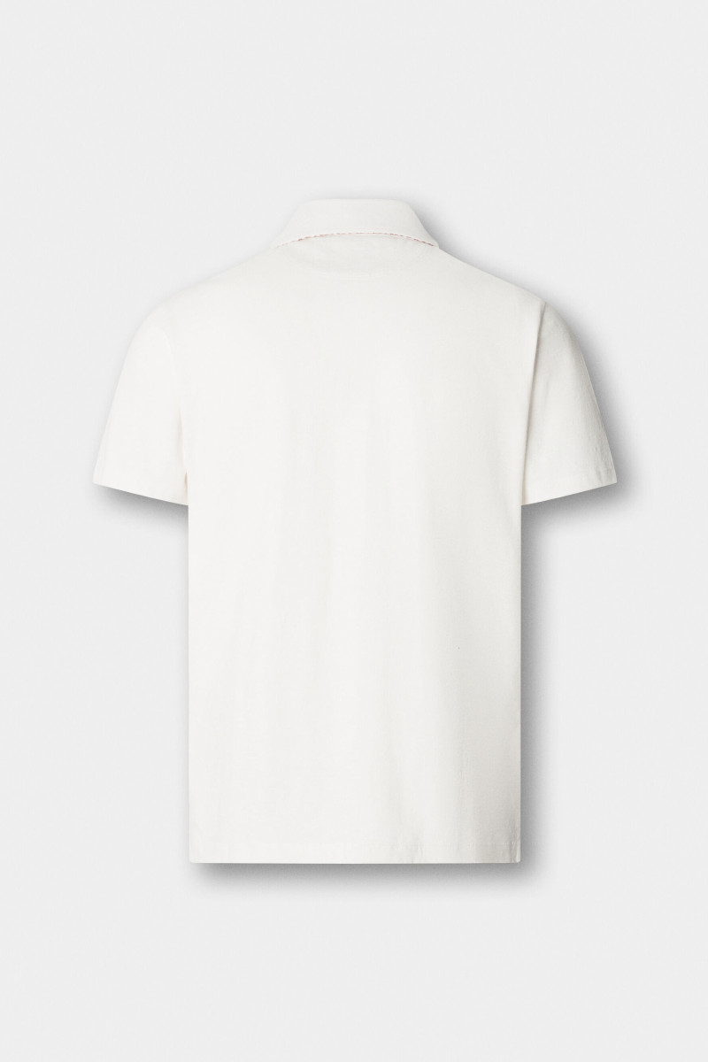 Polokošeľa Hackett London Swim Rose Cott Linen Off White