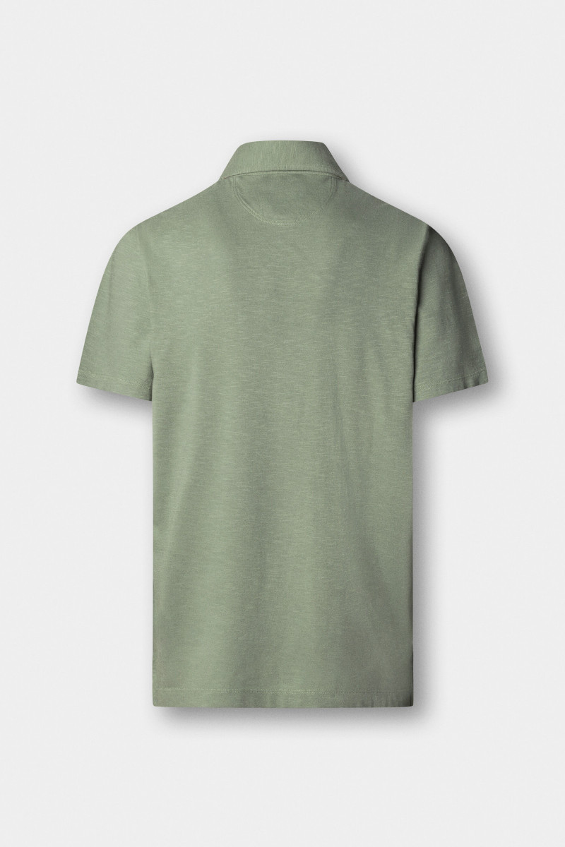 Polokošeľa Hackett London Swim Rose Cott Linen Sage Green