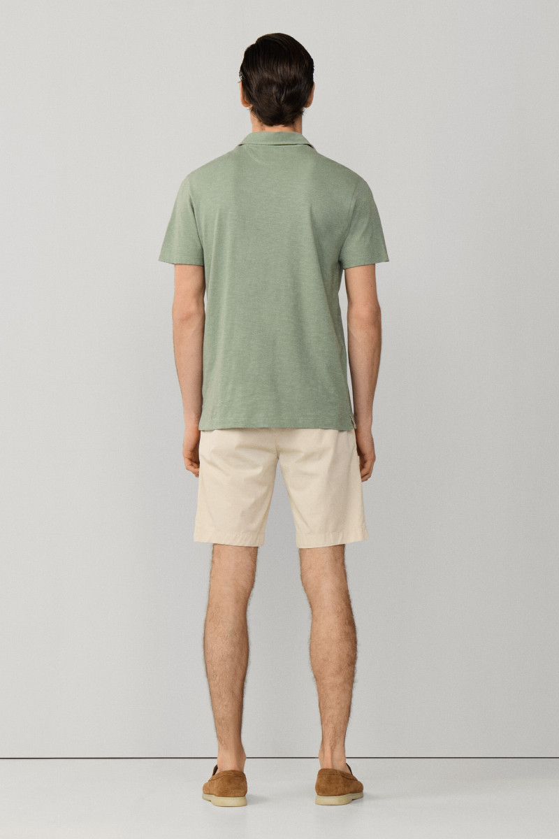 Polokošeľa Hackett London Swim Rose Cott Linen Sage Green