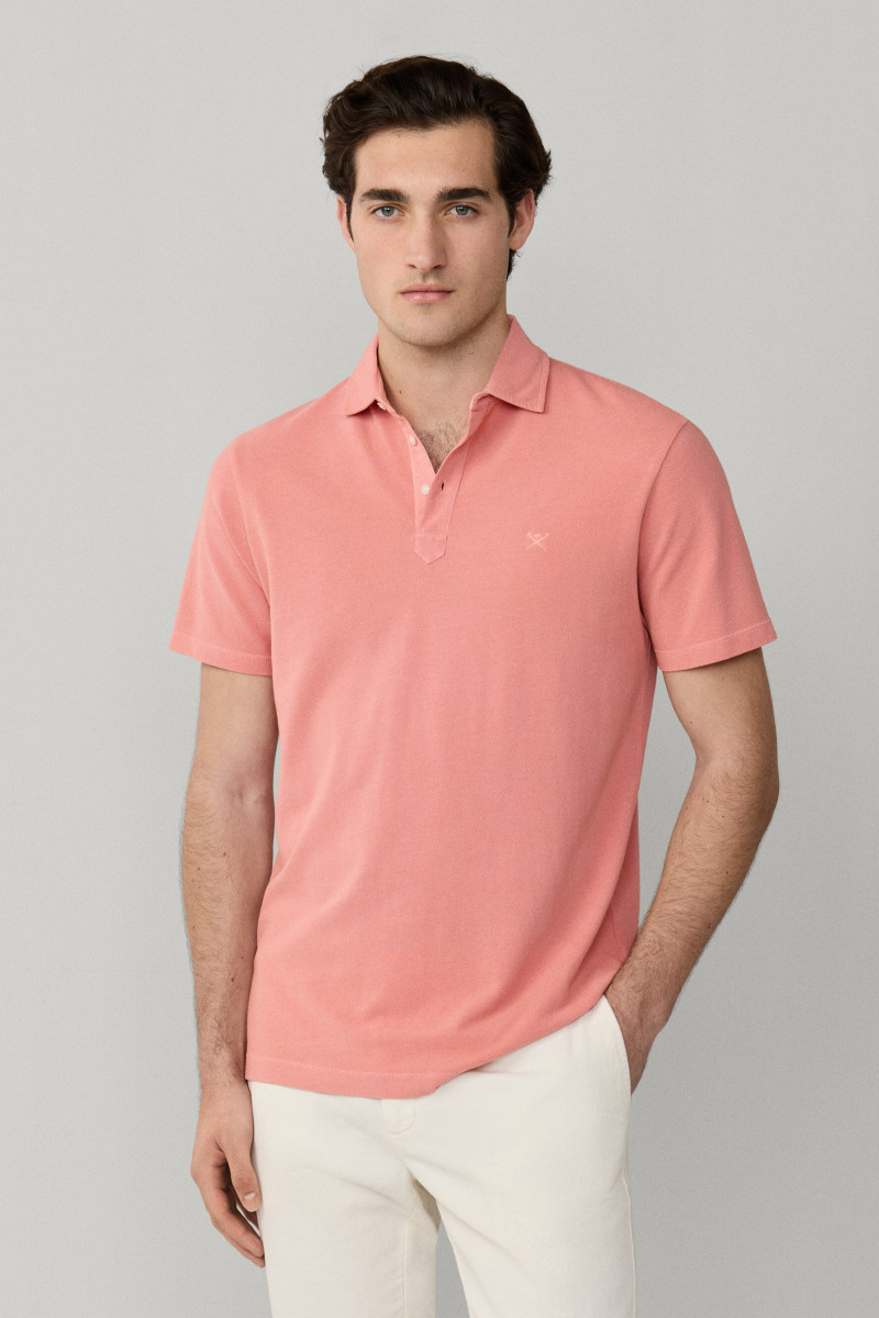 Póló Hackett London Gmd Pique Ss Dusty Rose Pink
