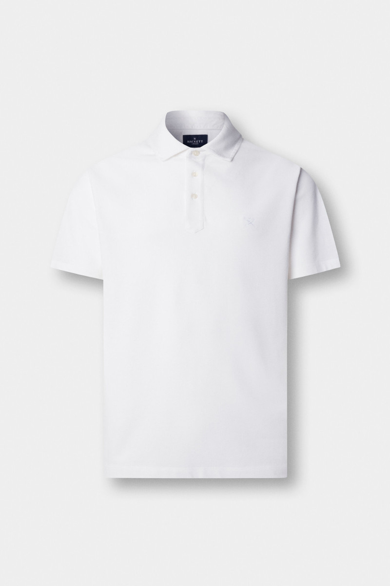 Polokošeľa Hackett London Gmd Pique Ss Optic White