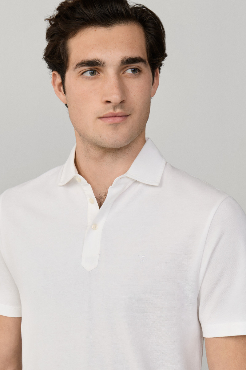 Polokošeľa Hackett London Gmd Pique Ss Optic White