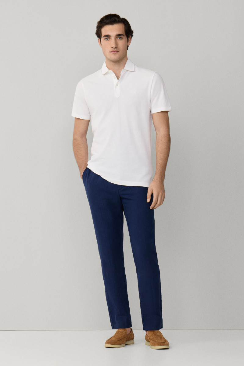 Polokošeľa Hackett London Gmd Pique Ss Optic White
