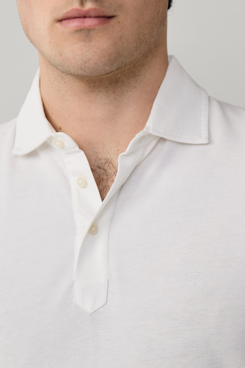 Polokošeľa Hackett London Gmd Pique Ss Optic White