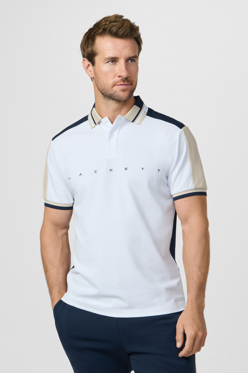 Polokošeľa Hackett London Hs Multi Polo Ss Optic White