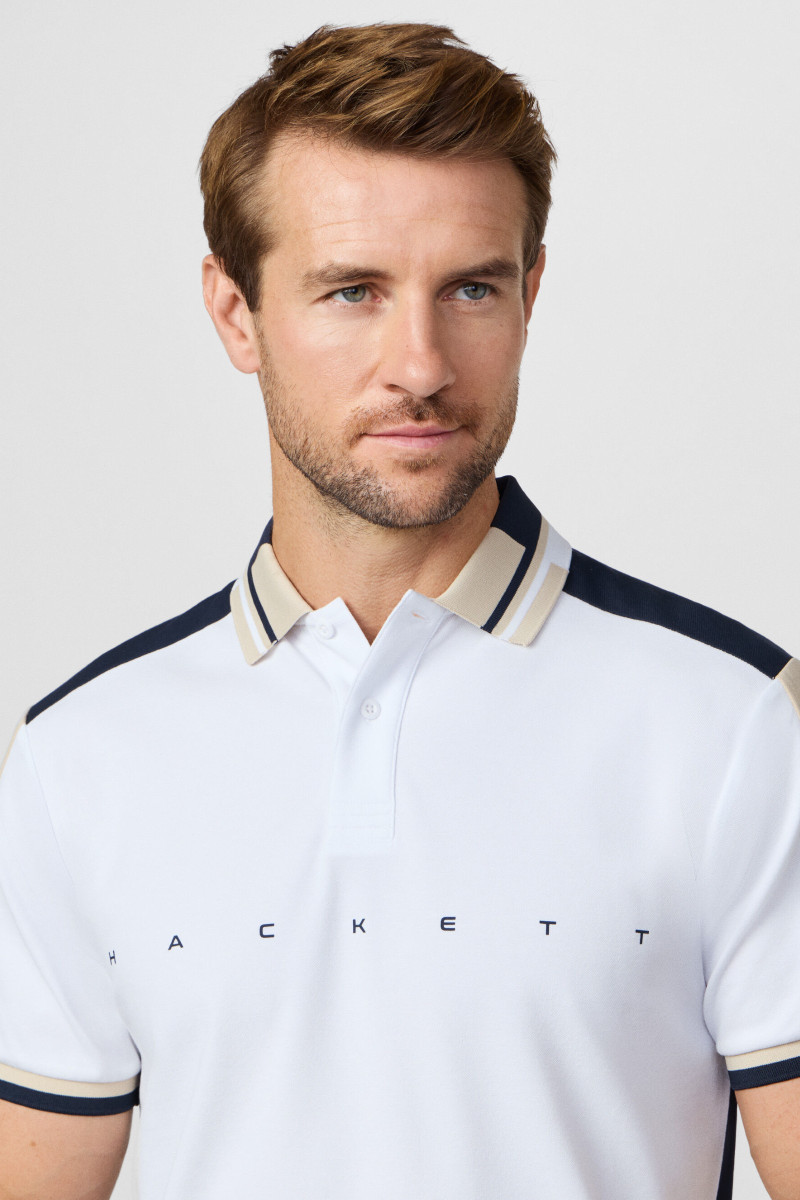 Polokošeľa Hackett London Hs Multi Polo Ss Optic White