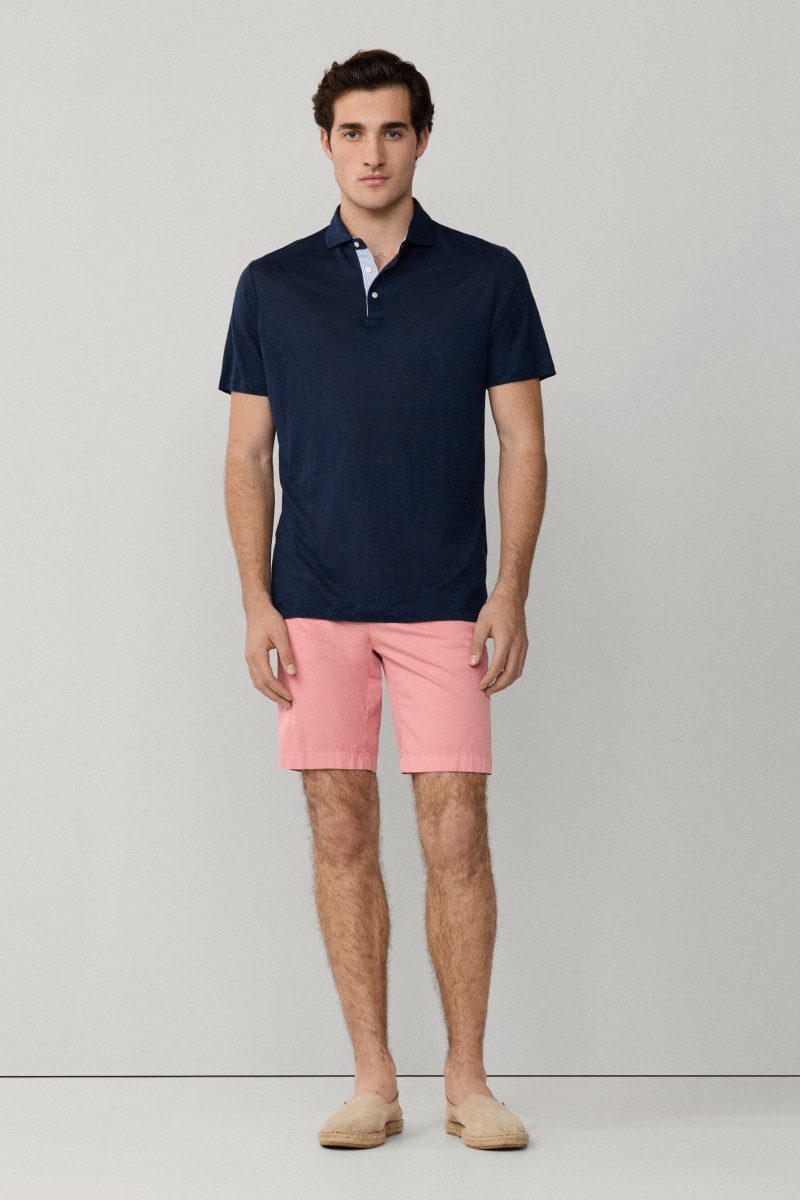 Polokošeľa Hackett London Linen Jsy Seersucker Old Navy