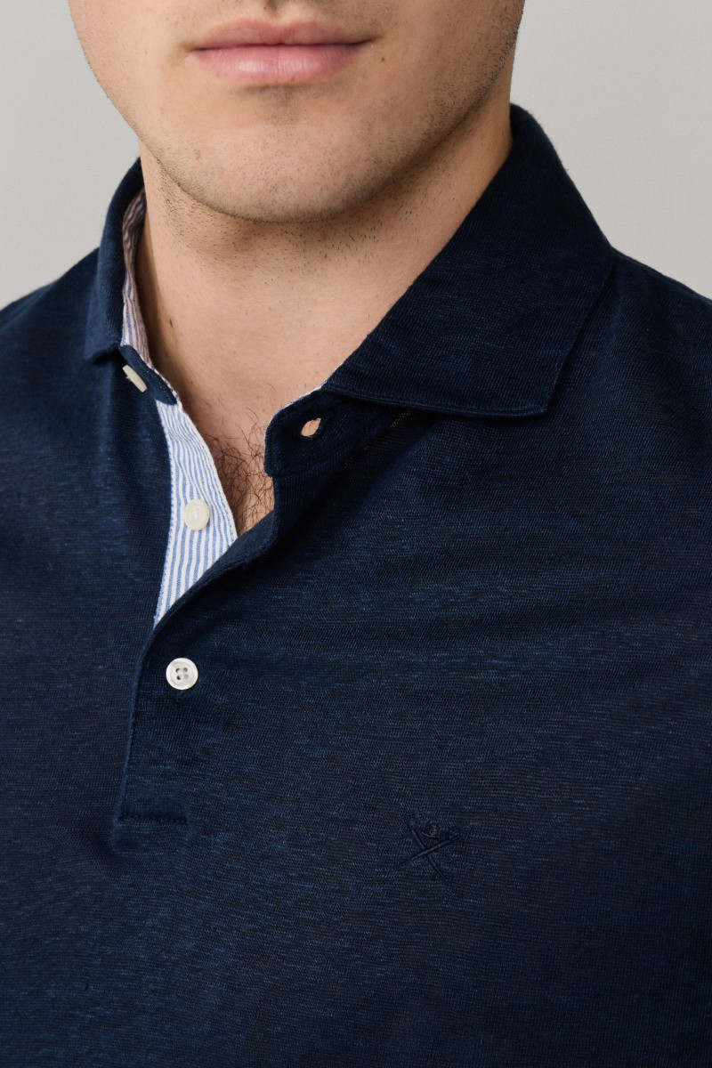 Polokošeľa Hackett London Linen Jsy Seersucker Old Navy