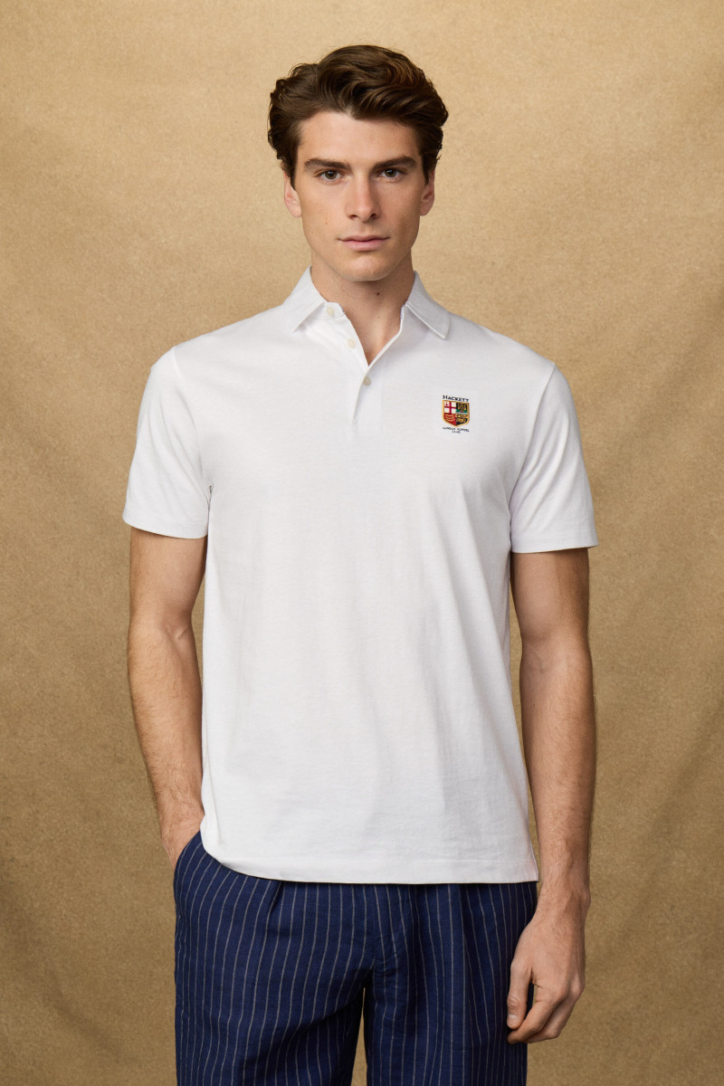 Póló Hackett London Heritage Lrc Small Lgo Optic White