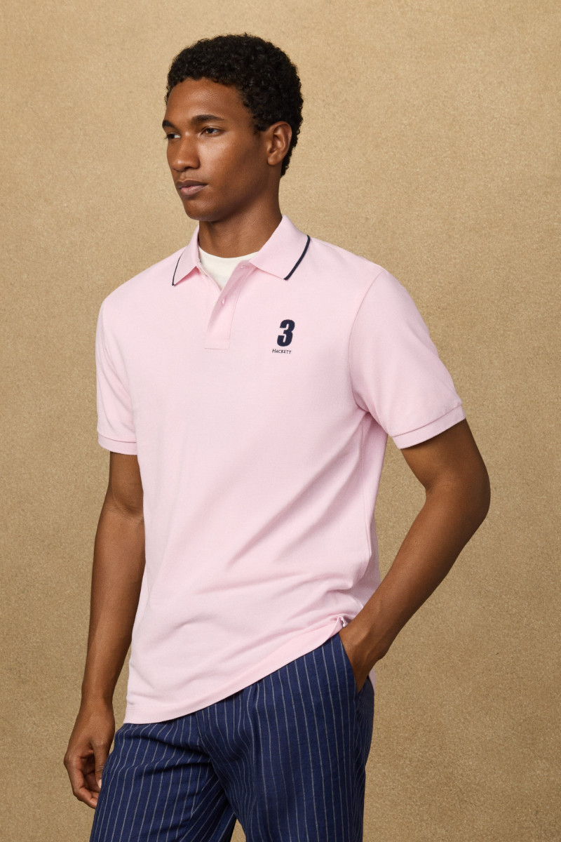 Polokošeľa Hackett London Heritage Nbr Polo Light Pink