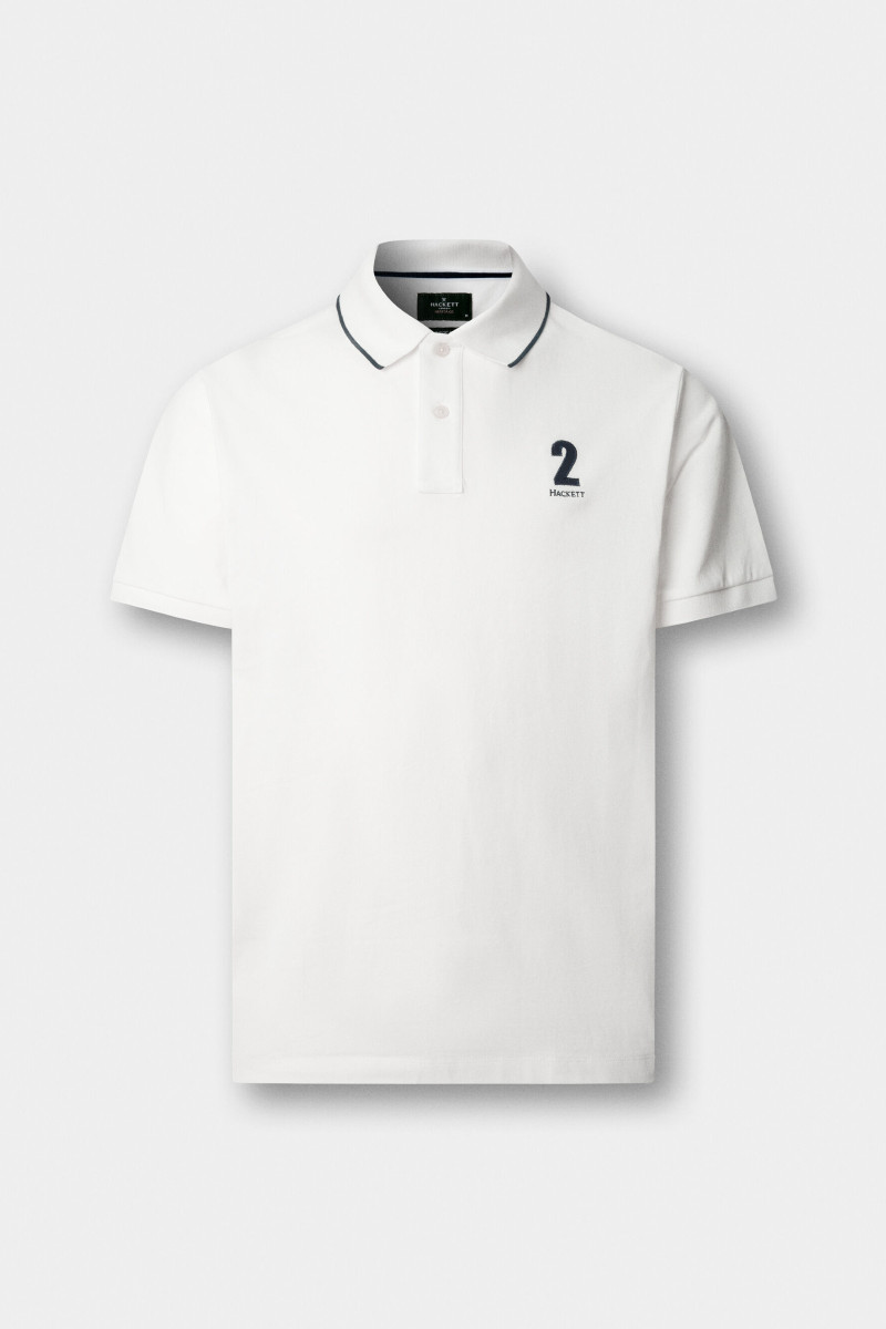 Polokošeľa Hackett London Heritage Nbr Polo Off White