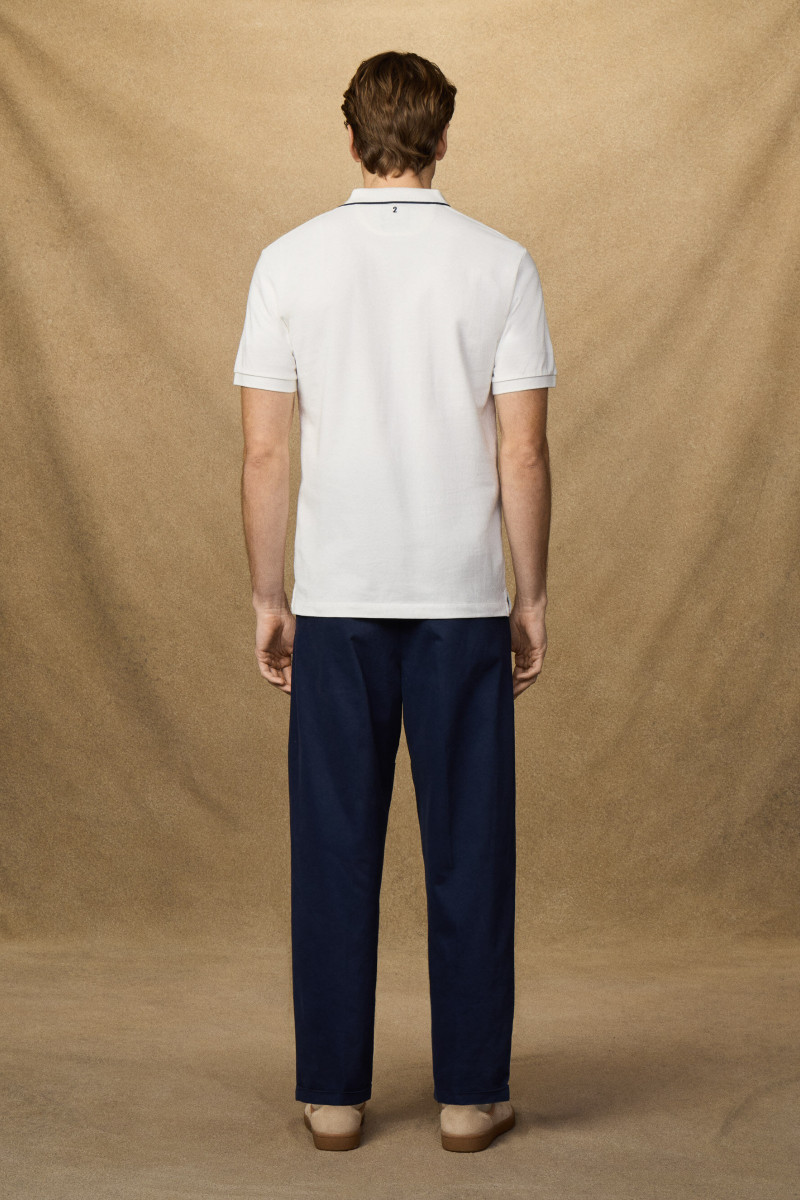 Polokošeľa Hackett London Heritage Nbr Polo Off White