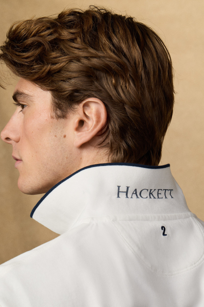 Polokošeľa Hackett London Heritage Nbr Polo Off White
