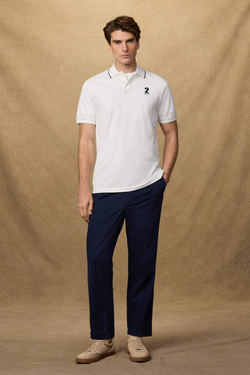 Polokošeľa Hackett London Heritage Nbr Polo Off White