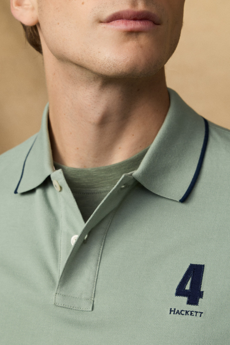 Polokošeľa Hackett London Heritage Nbr Polo Sage Green