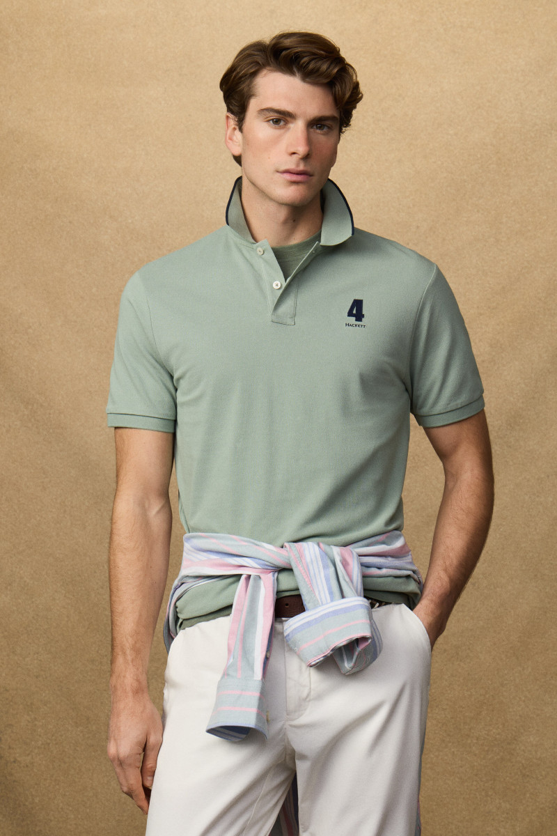 Polokošeľa Hackett London Heritage Nbr Polo Sage Green