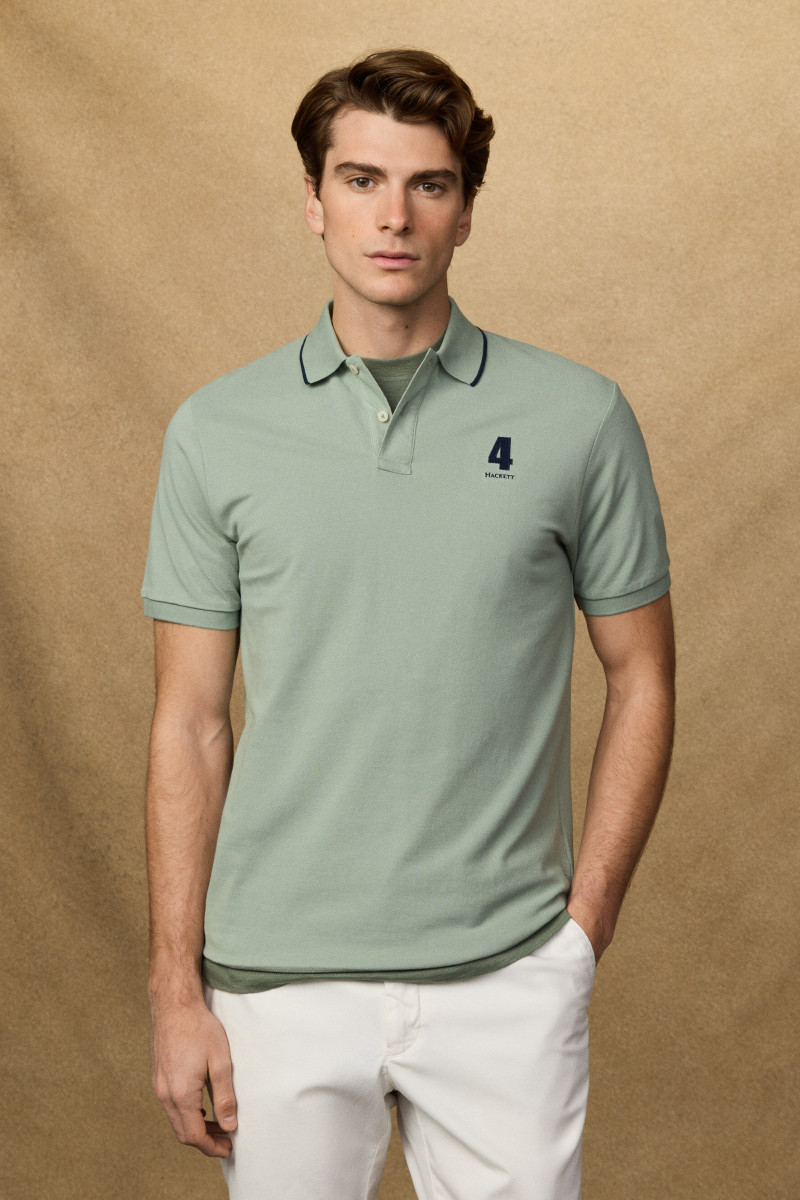 Polokošeľa Hackett London Heritage Nbr Polo Sage Green