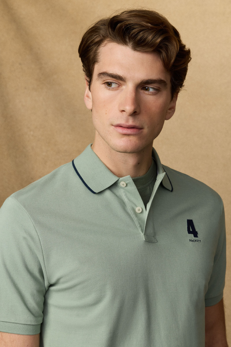 Polokošeľa Hackett London Heritage Nbr Polo Sage Green