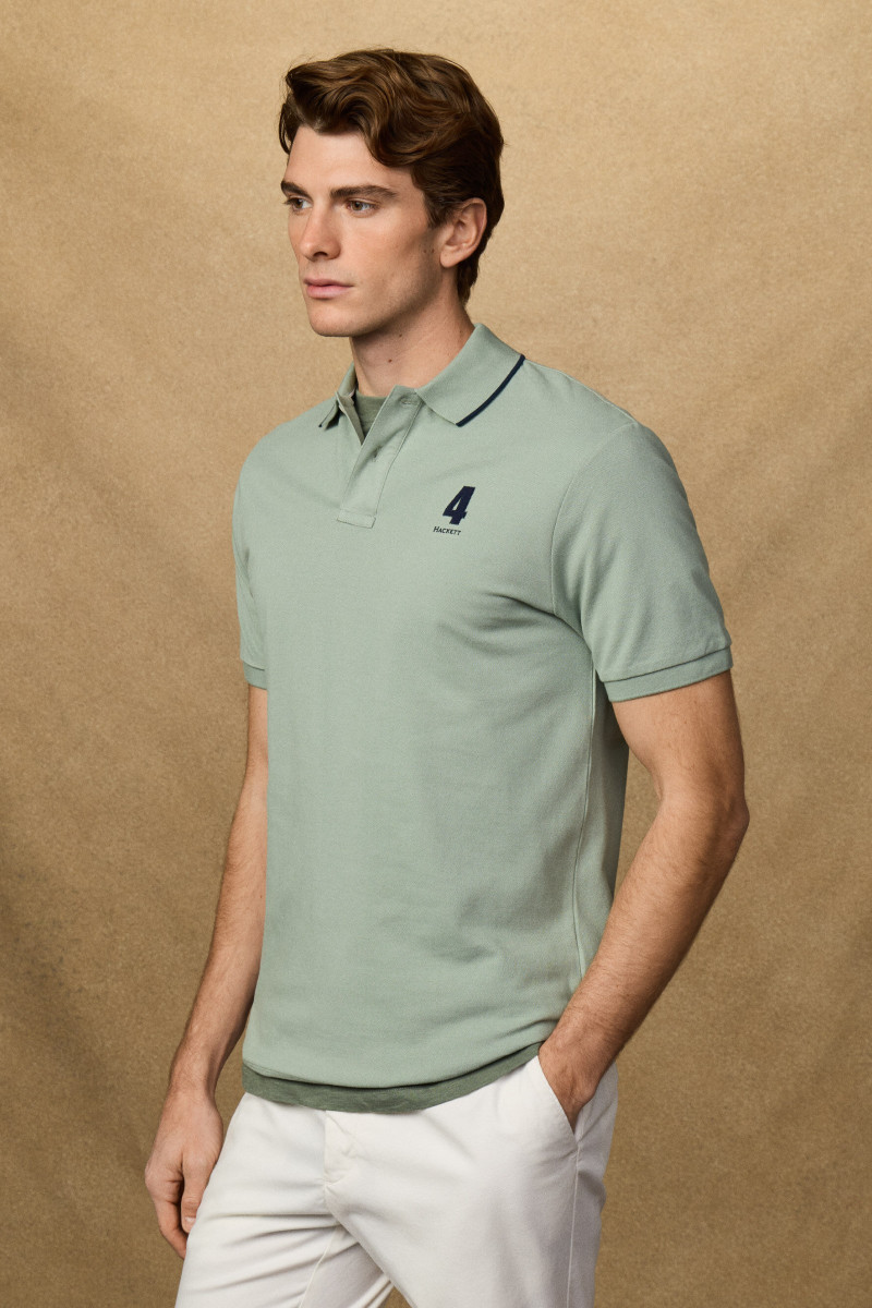 Polokošeľa Hackett London Heritage Nbr Polo Sage Green