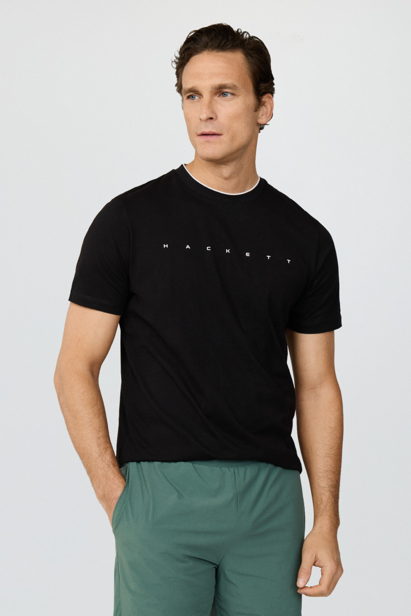 Tričko Hackett London Hs Essential Tee Black