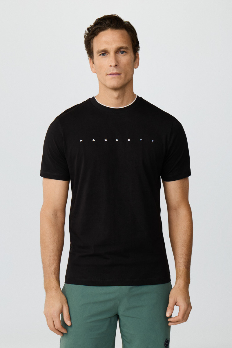 Tričko Hackett London Hs Essential Tee Black
