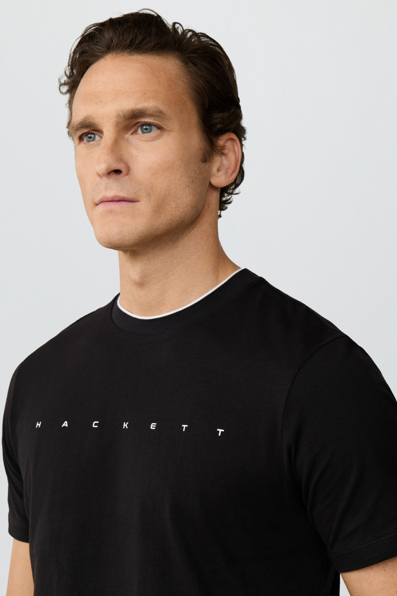 Tričko Hackett London Hs Essential Tee Black