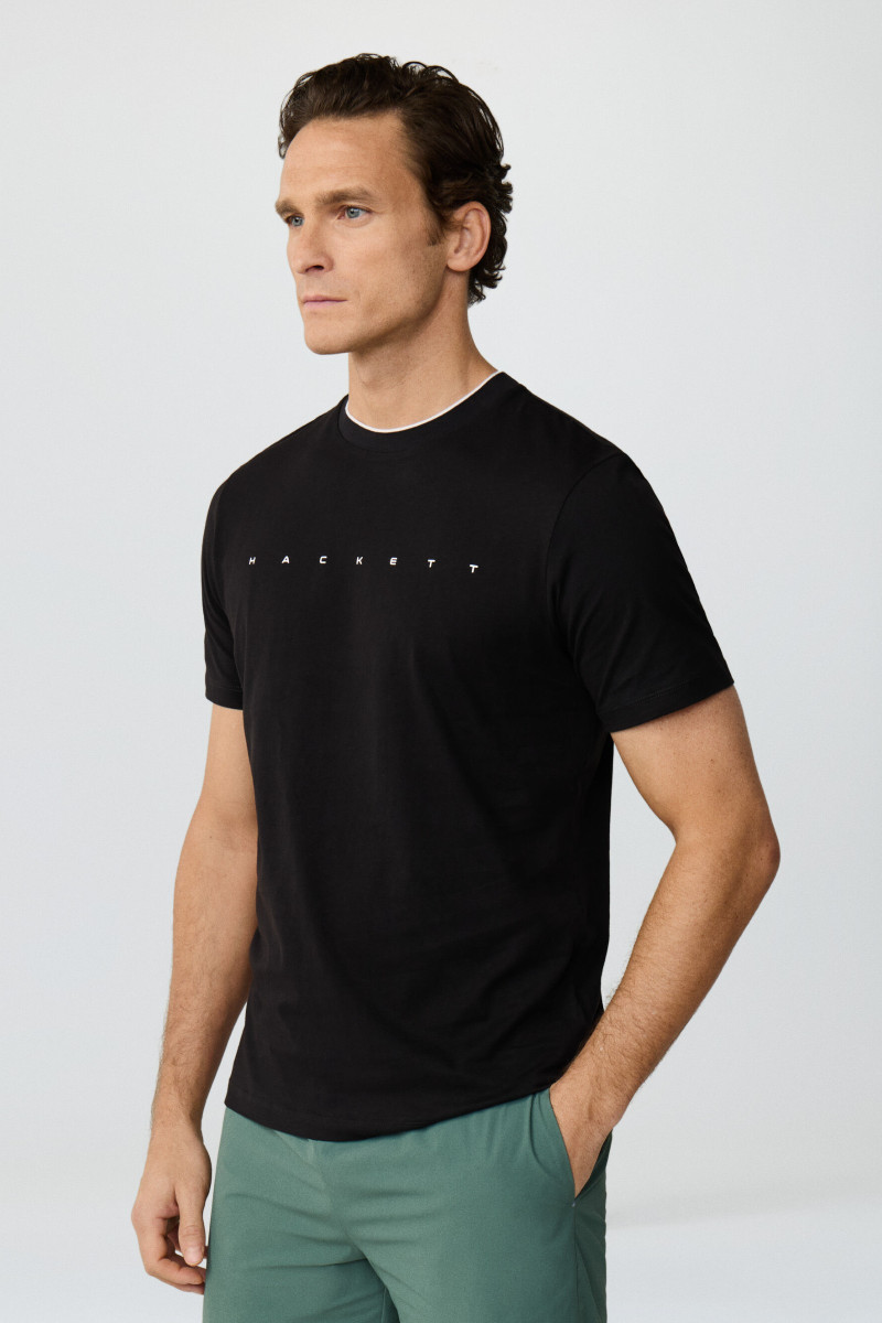 Tričko Hackett London Hs Essential Tee Black
