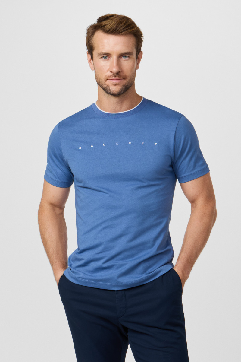 Tričko Hackett London Hs Essential Tee Ozzy Blue