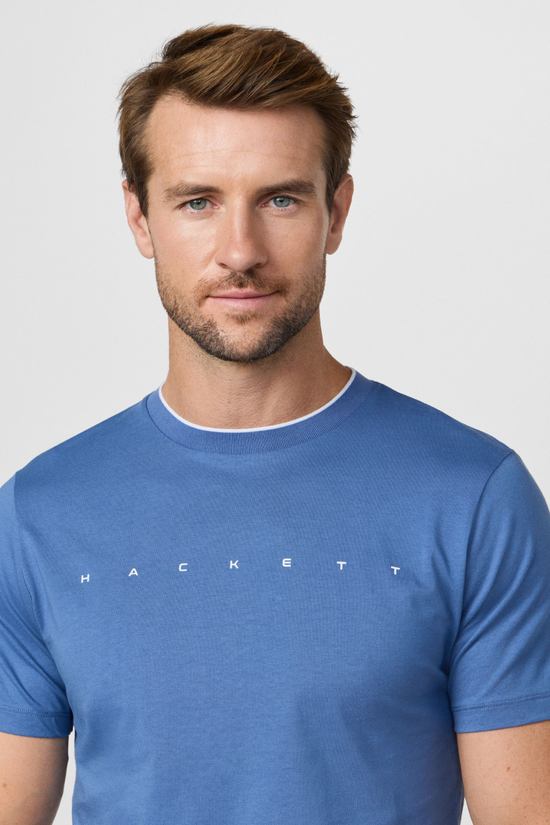 Tričko Hackett London Hs Essential Tee Ozzy Blue