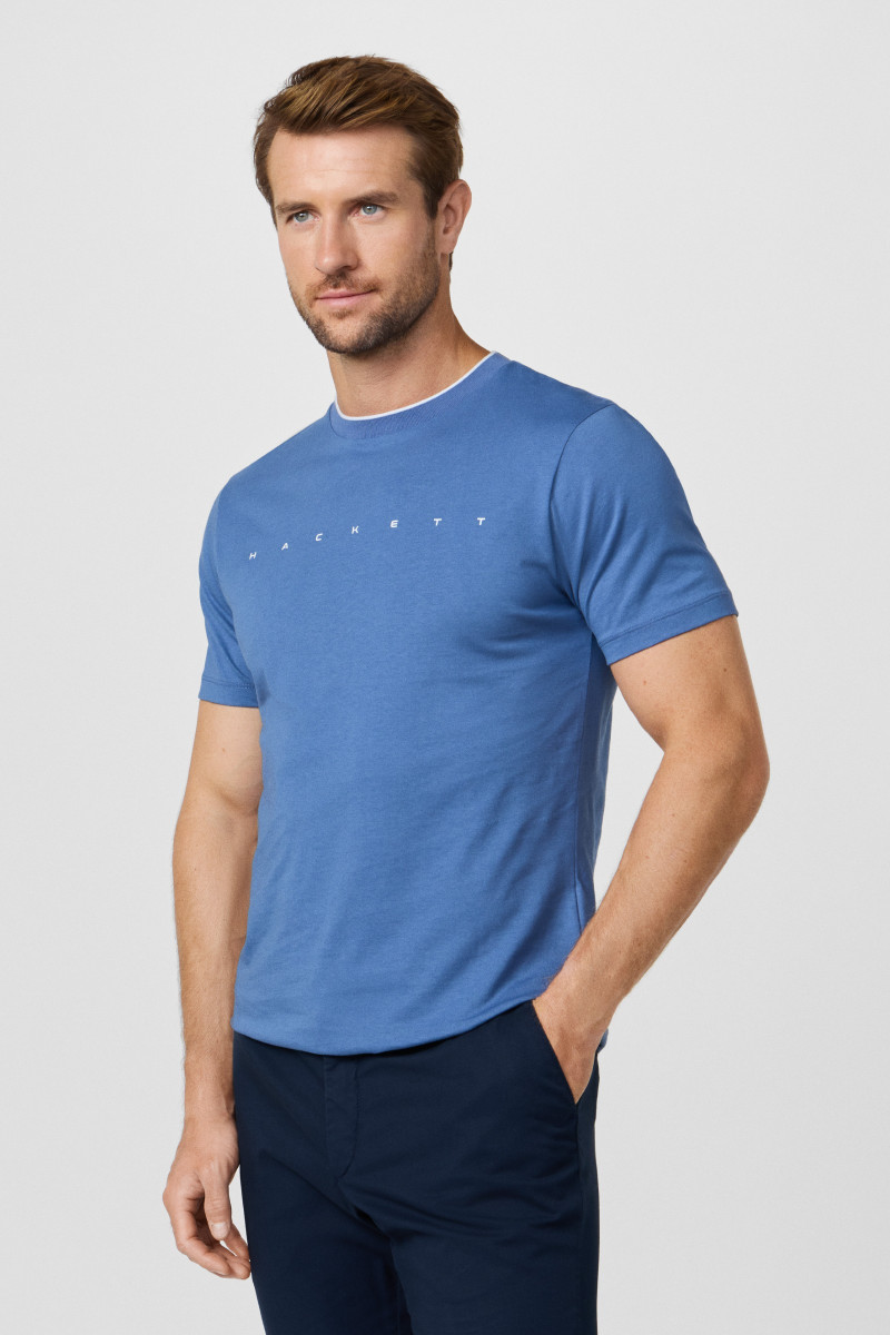 Tričko Hackett London Hs Essential Tee Ozzy Blue