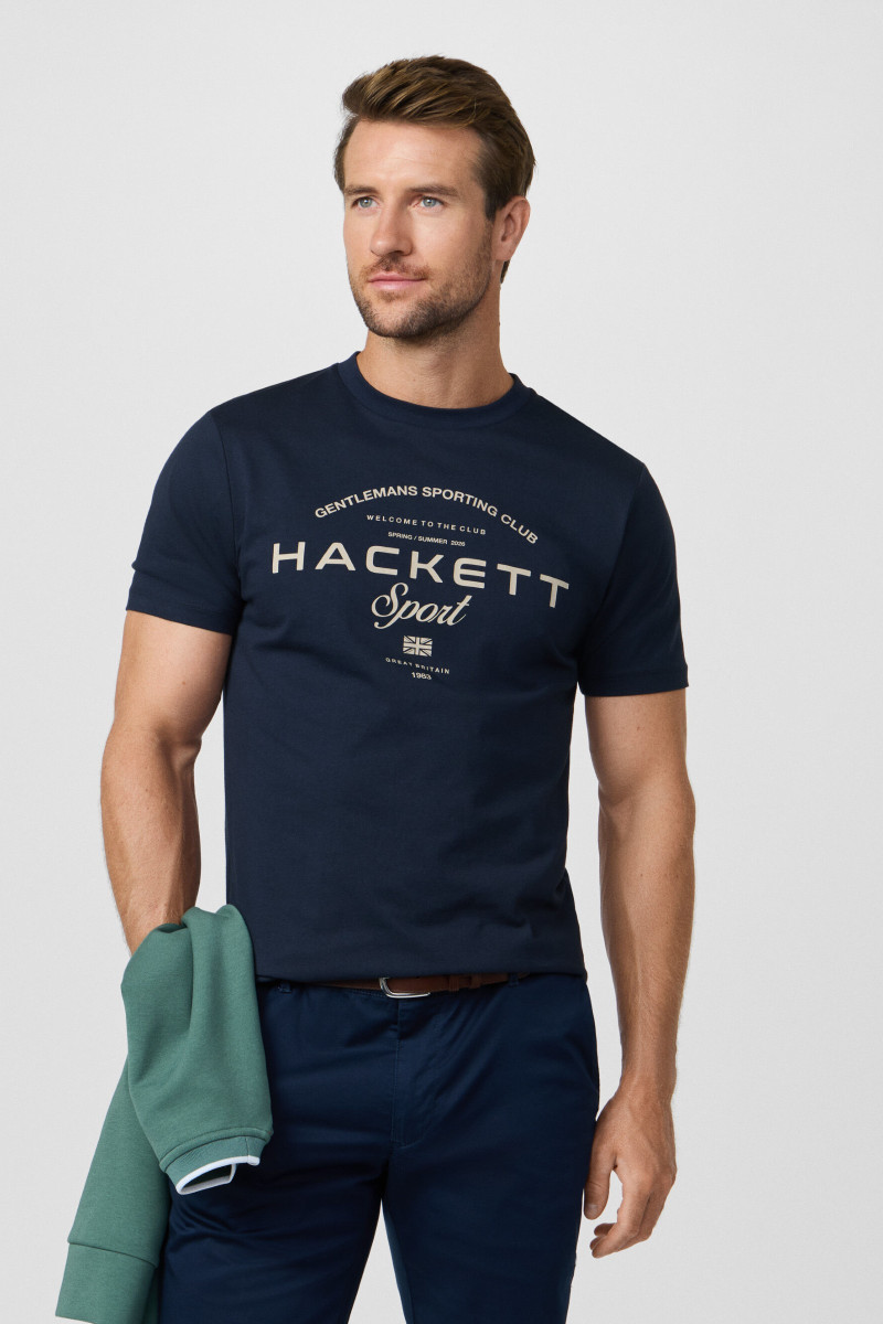 Tričko Hackett London Hs Game Tee Navy