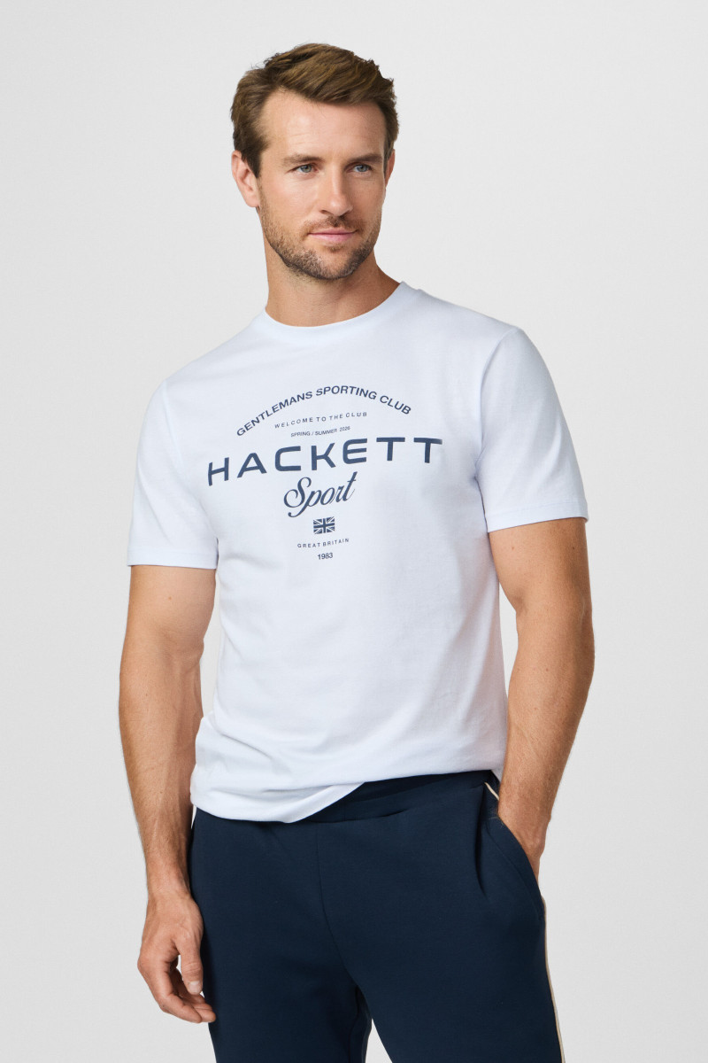 Tričko Hackett London Hs Game Tee Optic White