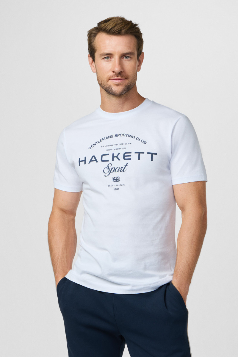 Tričko Hackett London Hs Game Tee Optic White