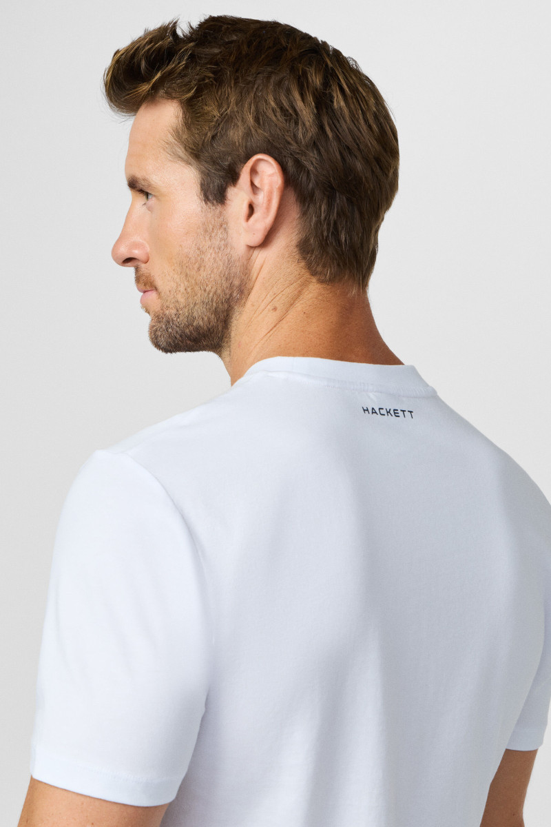 Tričko Hackett London Hs Game Tee Optic White