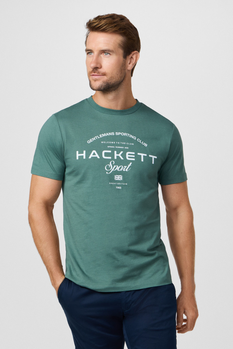 Tričko Hackett London Hs Game Tee Sage Green