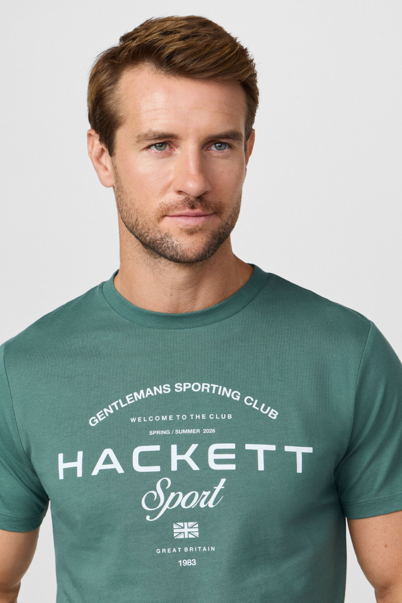 Tričko Hackett London Hs Game Tee Sage Green