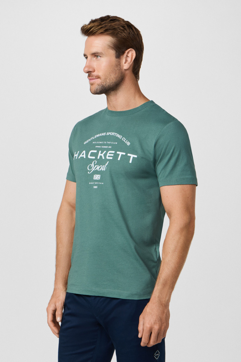 Tričko Hackett London Hs Game Tee Sage Green
