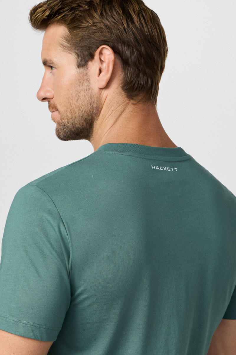 Tričko Hackett London Hs Game Tee Sage Green