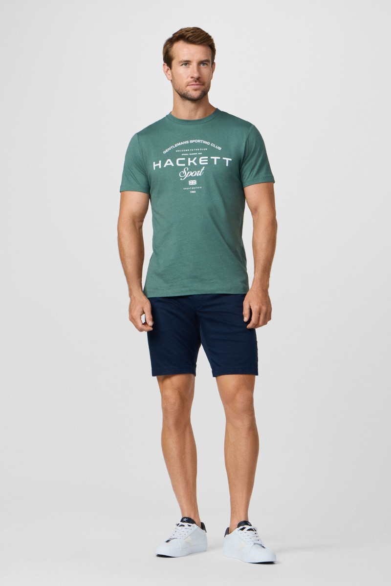 Tričko Hackett London Hs Game Tee Sage Green