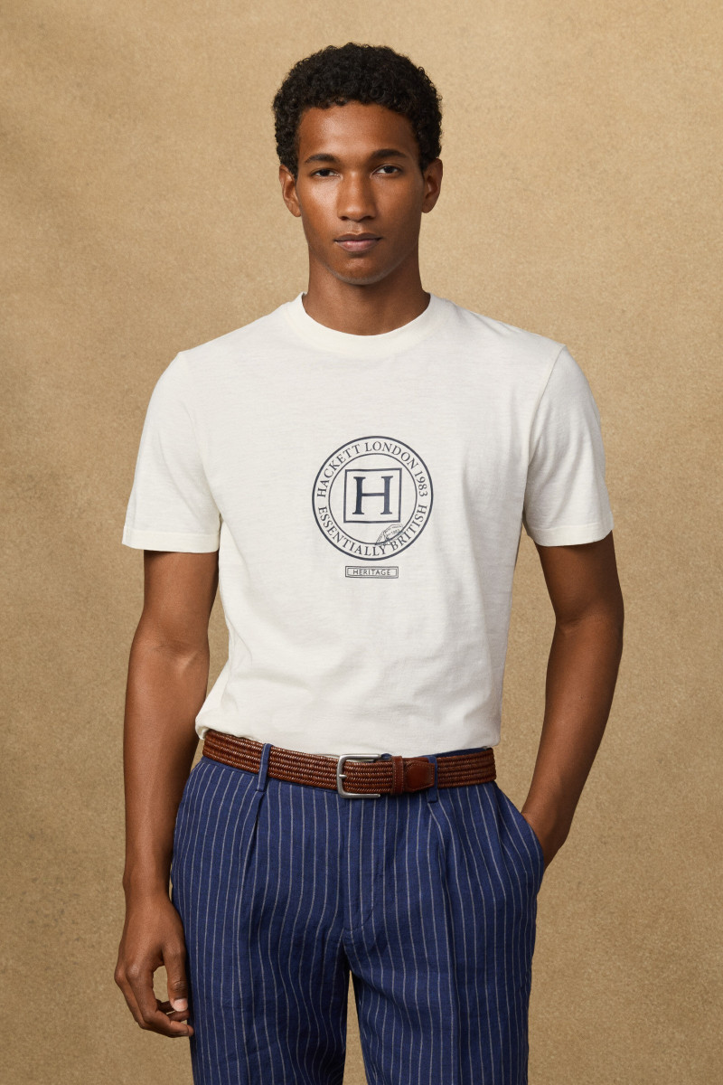 Tričko Hackett London Heritage H Exp Tee Off White