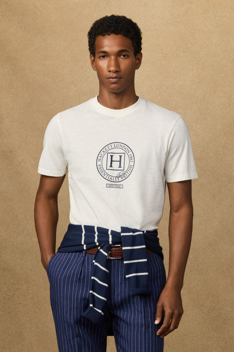 Tričko Hackett London Heritage H Exp Tee Off White