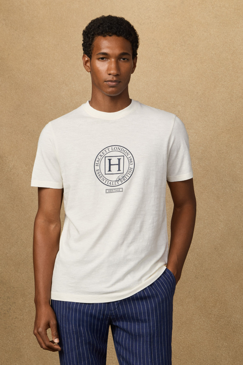 Tričko Hackett London Heritage H Exp Tee Off White