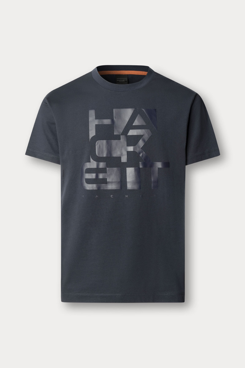 Tričko Hackett London Hs Blocker Tee Navy