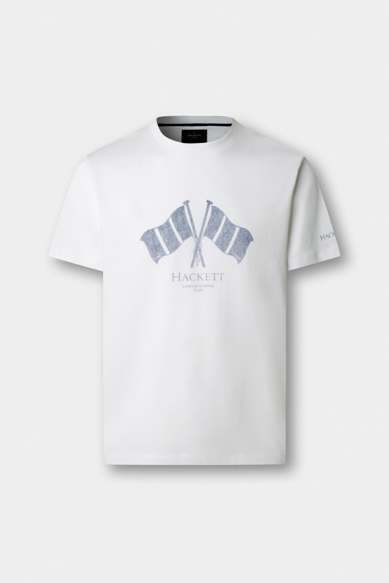 Tričko Hackett London Heritage Lrc Flag Tee Optic White
